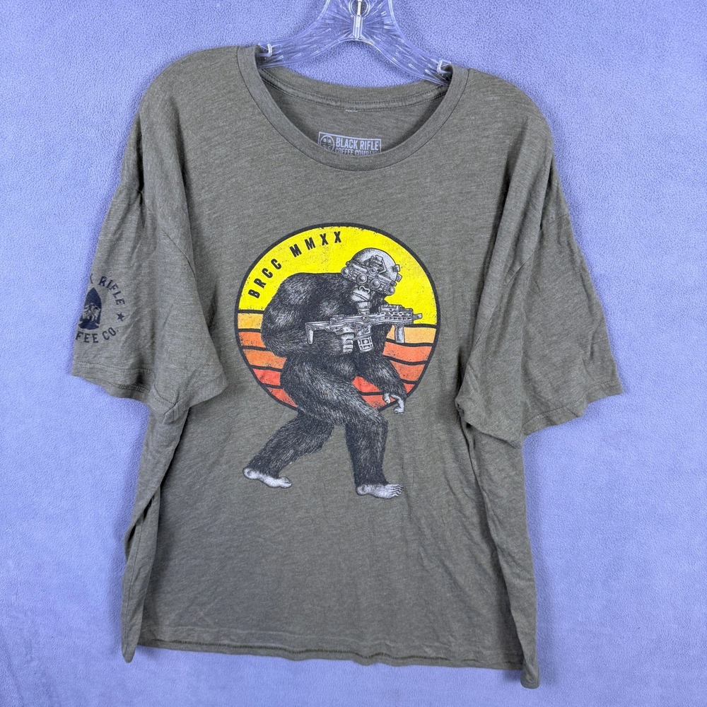 Black Rifle Coffee Company T-Shirt Mens 3XL Green Bigfoot Sasquatch Tactical